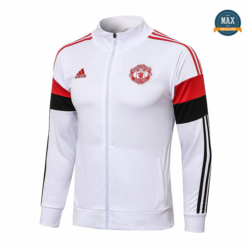 Max Veste Manchester United 2021/22 Blanc/Rouge/Noir Col Haut