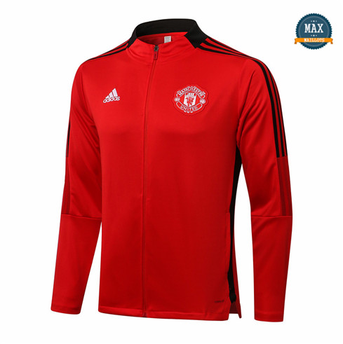 Max Veste Manchester United 2021/22 Rouge/Noir Col Haut