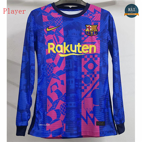 Max Maillot Foot Player Version 2021/22 Barcelone Third Manche Longue