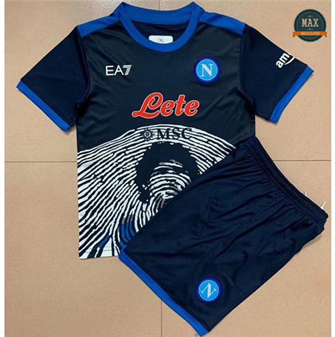 Max Maillot Foot Napoli Maradona Enfant Bleu 2021/22