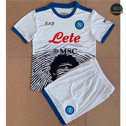 Max Maillot Foot Napoli Maradona Enfant Blanc 2021/22