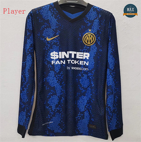 Max Maillots Foot Player Version 2021/22 Inter Milan Domicile Manche Longue