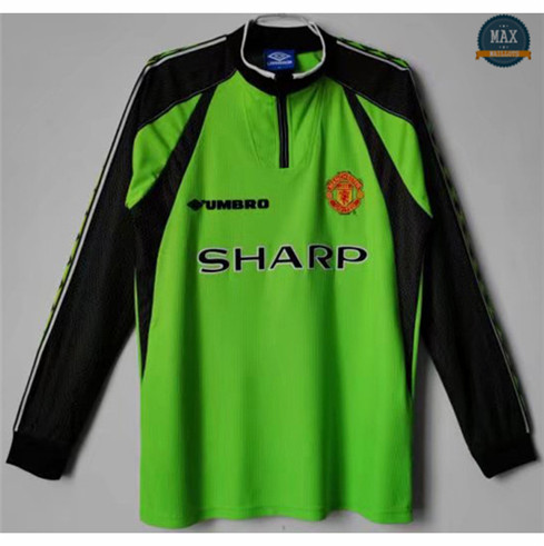 Max Maillots Foot Retro 1998 Manchester United Gardien de but Manche Longue