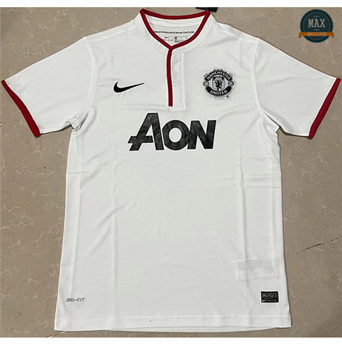 Max Maillots Foot Retro 2013-14 Manchester United Blanc