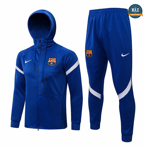 Max Veste foot Survetement foot à Capuche Barcelone 2021/22 Bleu