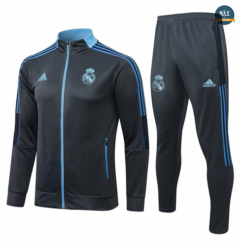 Max Veste foot Survetement foot Real Madrid 2021/22 Gris foncé/Bleu