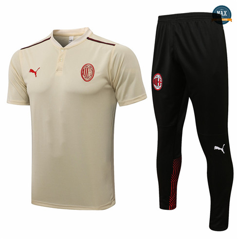 Max Maillots Foot Polo AC Milan + Pantalon 2021/22 Training Jaune