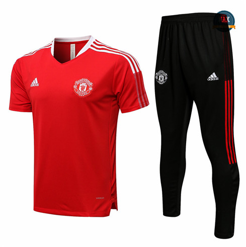 Max Maillots Foot Manchester United + Pantalon 2021/22 Training Rouge