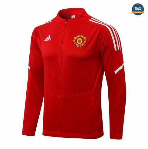 Max Veste foot Manchester United 2021/22 Rouge/Blanc Col bas