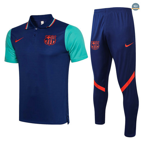 Max Maillots POLO Barcelone + Pantalon 2021/22 Training Bleu/Vert