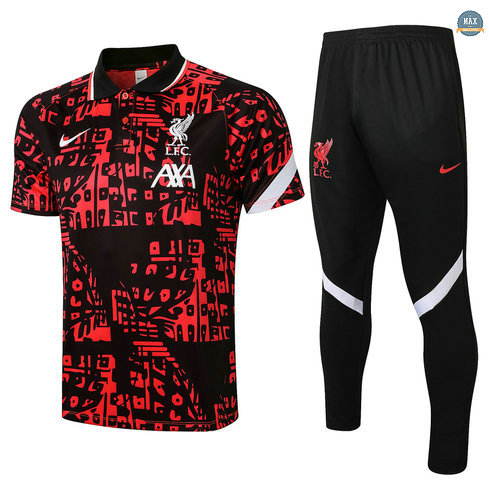 Max Maillots POLO Liverpool + Pantalon 2021/22 Training Rouge