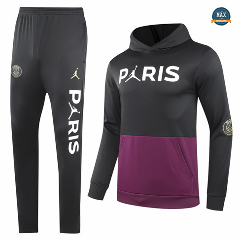 Max Veste Survetement PSG Sweat A Capuche Bordeaux/Noir 2021/22 Thailande