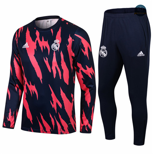 Max Veste Survetement Real Madrid Bleu Marine/Rouge Col Rond 2021/22 Shop Online