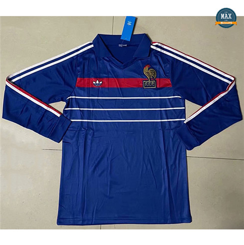 Max Maillots Retro 1984 France Domicile Manche Longue