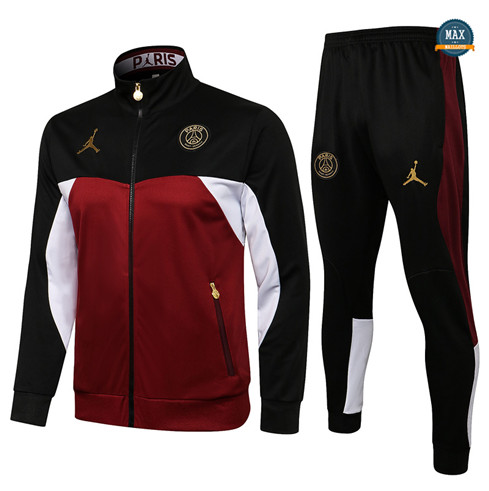 Max Veste Survetement PSG Jordan 2021/22 Noir/Bordeaux