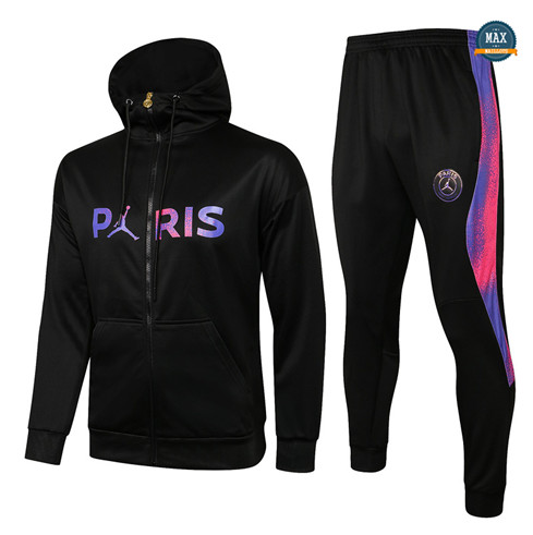 Max Veste Survetement a Capuche PSG Jordan 2021/22 Noir