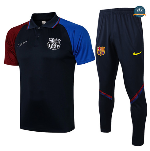 Max Maillots Polo Barcelone + Pantalon 2021/22 Training Bleu Marine