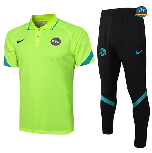 Max Maillot Polo Inter Milan + Pantalon 2021/22 Training Vert Clair