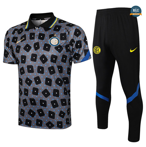 Max Maillot Polo Inter Milan + Pantalon 2021/22 Training Gris