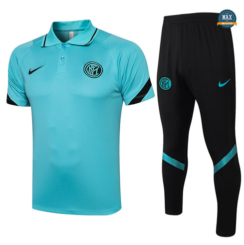 Max Maillots Polo Inter Milan + Pantalon 2021/22 Training Bleu Clair