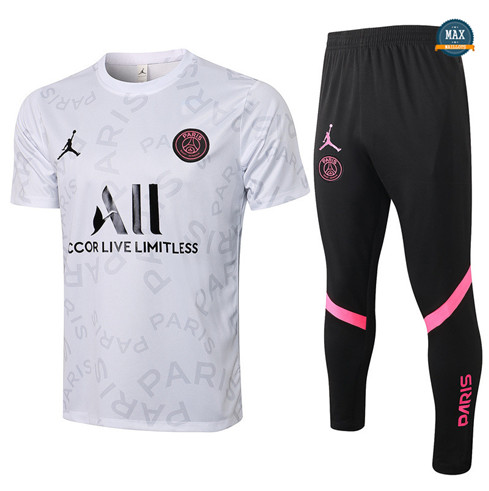 Max Maillot PSG Jordan + Pantalon 2021/22 Training Blanc ALL