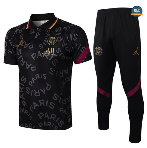 Max Maillot Polo PSG Jordan + Pantalon 2021/22 Training Noir