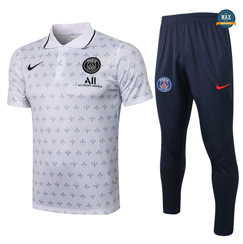 Max Maillot Polo PSG + Pantalon 2021/22 Training Blanc