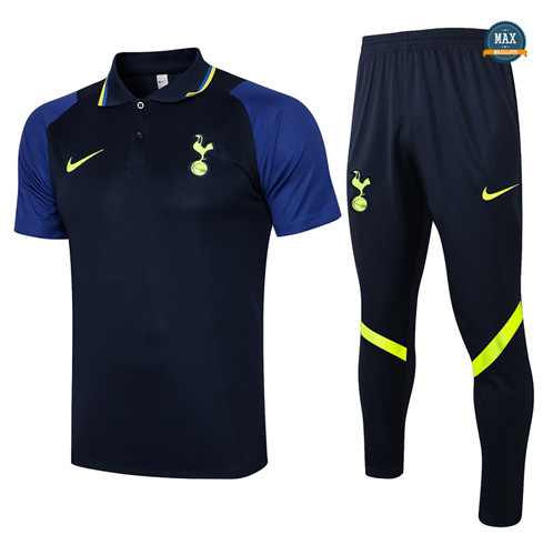 Max Maillots Polo Tottenham Hotspur + Pantalon 2021/22 Training Bleu Marine