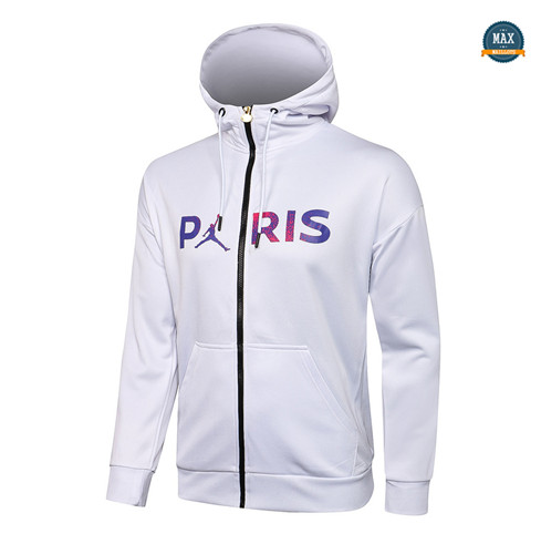 Max Veste a Capuche PSG Jordan 2021/22 Blanc