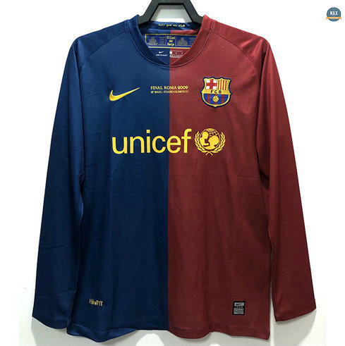 Max Maillots Rétro 2008-09 Barcelone Domicile Manche Longue