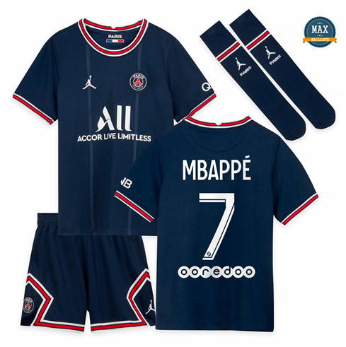 Max Maillots PSG Enfant Domicile Mbappé 7 2021/22