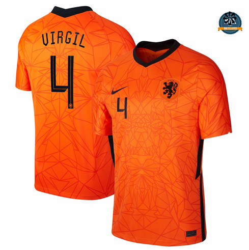 Max Maillot Pays-Bas Domicile Virgil 4 Euro 2020-21