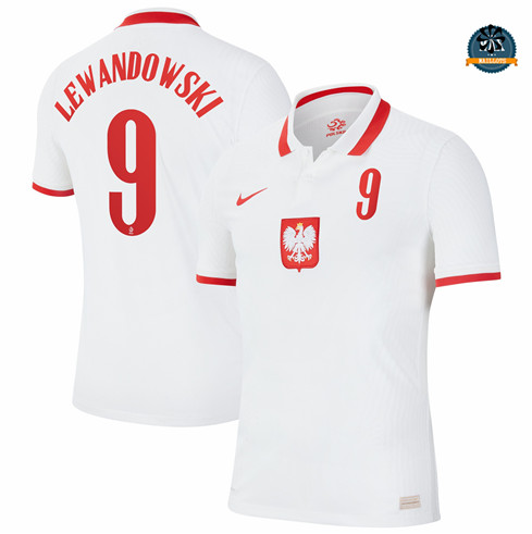 Max Maillot Pologne Domicile Lewandowski 9 Euro 2020-21