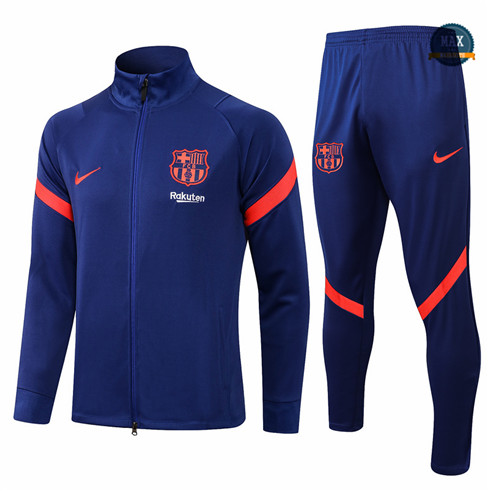 Max Veste Survetement Barcelone 2021/22 Bleu Col Haut