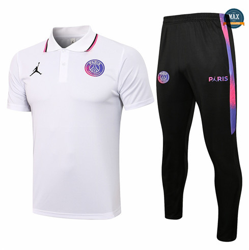 Max Maillot POLO Jordan PSG + Pantalon 2021/22/22 Training Blanc