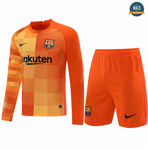 Max Maillot Barcelone Gardien de but + Short Manche Longue Orange 2021/22