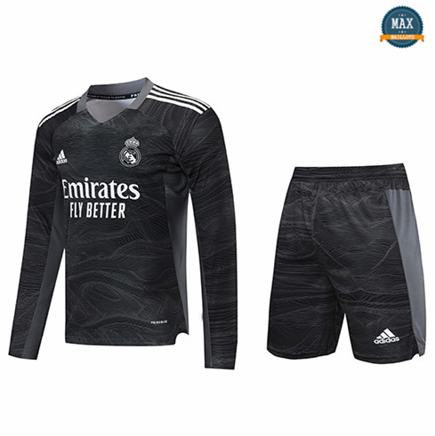 Max Maillots Real Madrid Gardien de but + Short Manche Longue Noir 2021/22