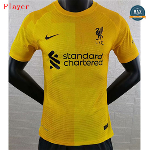 Max Maillot Player Version 2021/22 Liverpool Gardien de but Jaune