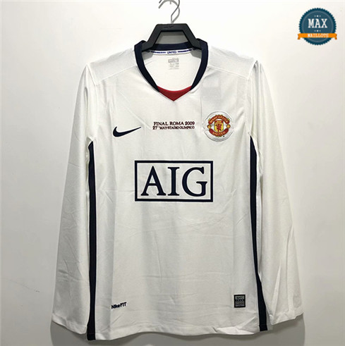 Max Maillot Rétro 2008-09 Manchester United Exterieur Manche Longue