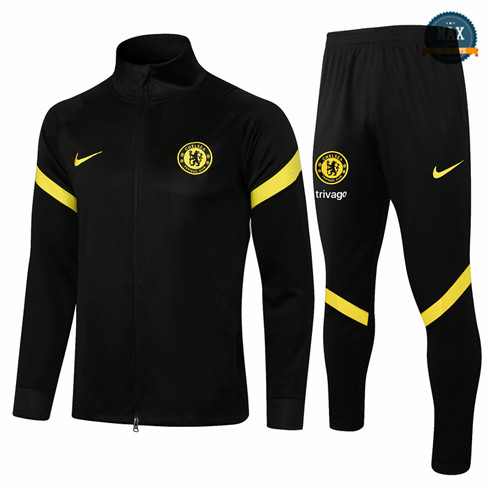 Max Veste Survetement Chelsea Noir 2021/22 Col Haut