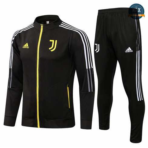 Max Veste Survetement Juventus Noir/Jaune 2021/22 Col Haut