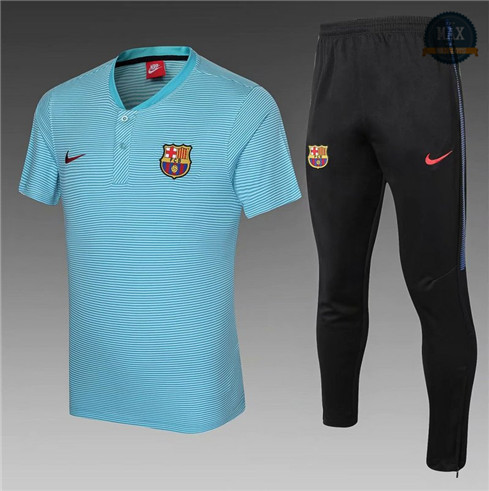 Max Maillots Polo Barcelone + Pantalon 2021/22 Training Bleu Clair