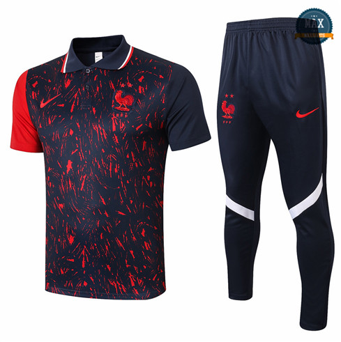 Max Maillot Polo France + Pantalon 2021/22 Training Noir/Rouge