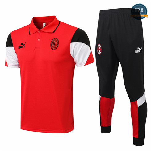 Max Maillots Polo AC Milan + Pantalon 2021/22 Training Rouge