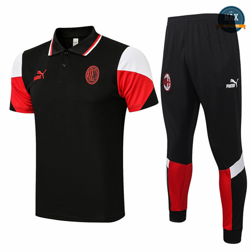 Max Maillot Polo AC Milan + Pantalon 2021/22 Training Noir