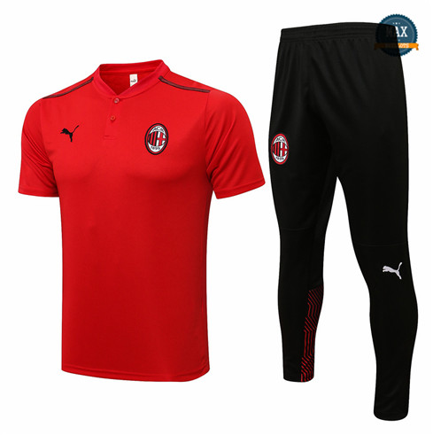 Max Maillots Polo AC Milan + Pantalon 2021/22 Training Rouge