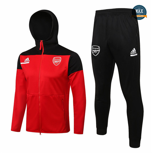 Max Maillots Veste Survetement à Capuche Arsenal 2021/22 Rouge