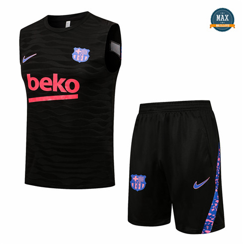 Max Maillots Barcelone Debardeur + Shorts 2021/22 Training Noir