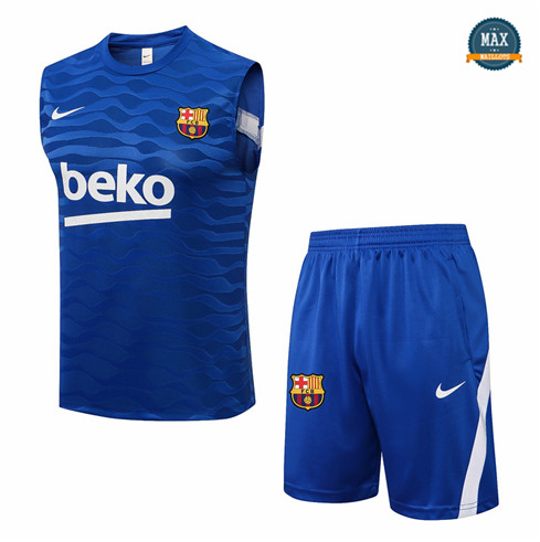 Max Maillots Barcelone Debardeur + Shorts 2021/22 Training Bleu