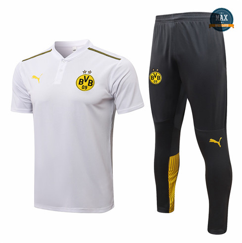 Max Maillots Polo Borussia Dortmund + Pantalon 2021/22 Training Blanc